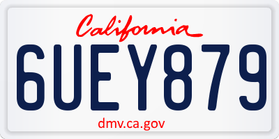 CA license plate 6UEY879