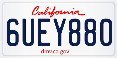 CA license plate 6UEY880
