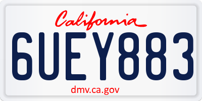 CA license plate 6UEY883