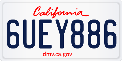 CA license plate 6UEY886