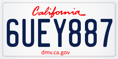 CA license plate 6UEY887