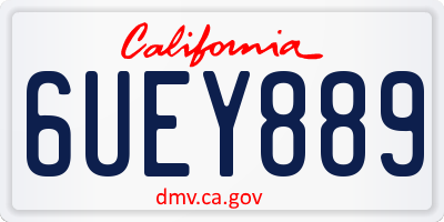CA license plate 6UEY889