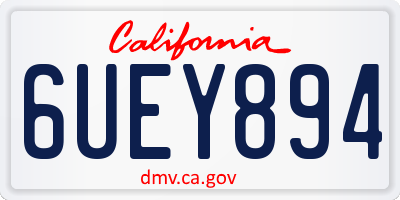 CA license plate 6UEY894