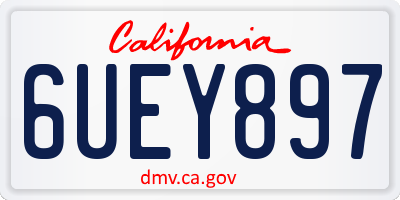 CA license plate 6UEY897