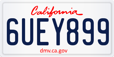 CA license plate 6UEY899