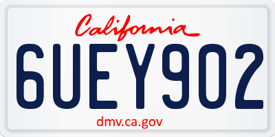 CA license plate 6UEY902