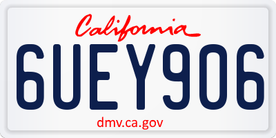 CA license plate 6UEY906