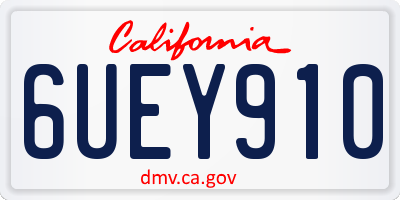 CA license plate 6UEY910