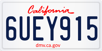 CA license plate 6UEY915