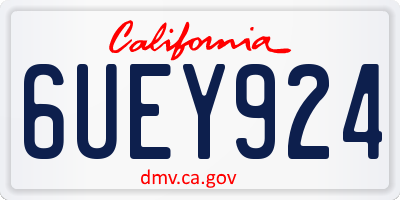 CA license plate 6UEY924