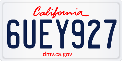CA license plate 6UEY927