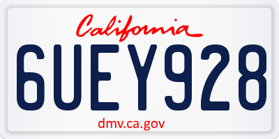 CA license plate 6UEY928