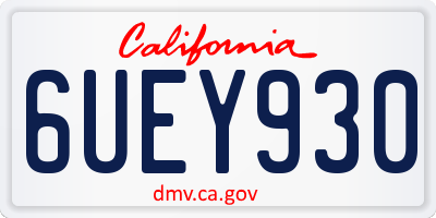 CA license plate 6UEY930