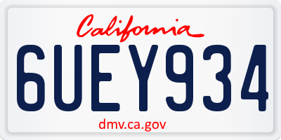 CA license plate 6UEY934