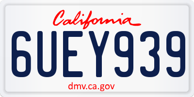 CA license plate 6UEY939