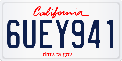 CA license plate 6UEY941