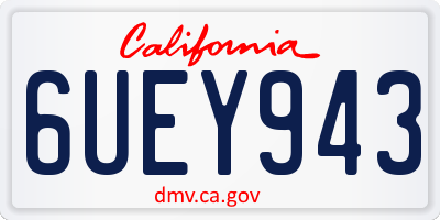 CA license plate 6UEY943