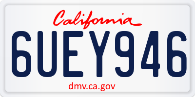 CA license plate 6UEY946