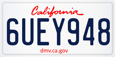 CA license plate 6UEY948