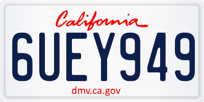 CA license plate 6UEY949
