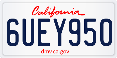 CA license plate 6UEY950