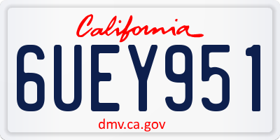 CA license plate 6UEY951
