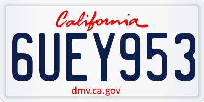 CA license plate 6UEY953