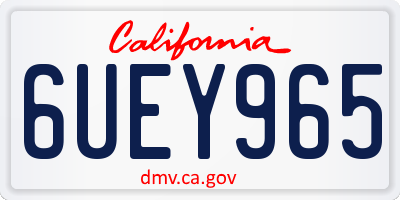 CA license plate 6UEY965