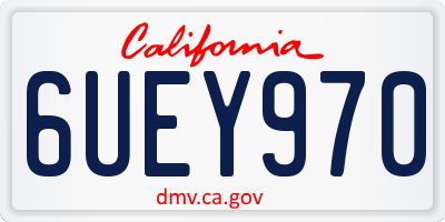 CA license plate 6UEY970