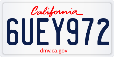 CA license plate 6UEY972