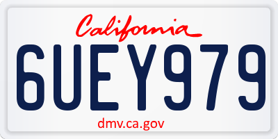 CA license plate 6UEY979