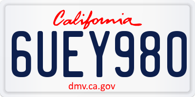 CA license plate 6UEY980