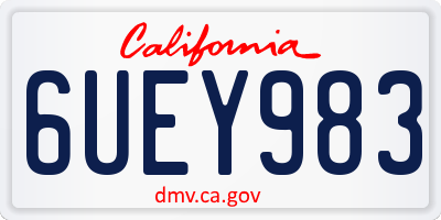 CA license plate 6UEY983