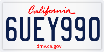CA license plate 6UEY990