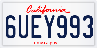 CA license plate 6UEY993