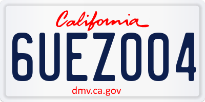 CA license plate 6UEZ004