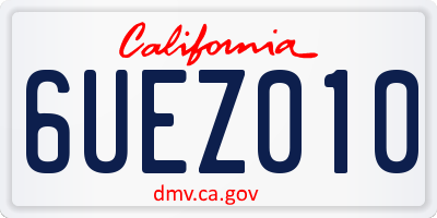 CA license plate 6UEZ010