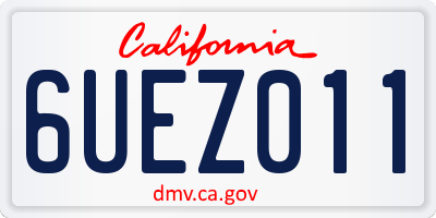 CA license plate 6UEZ011