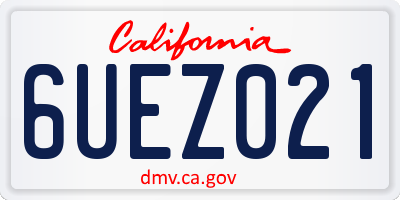 CA license plate 6UEZ021