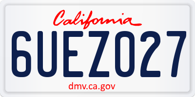 CA license plate 6UEZ027