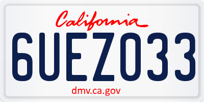 CA license plate 6UEZ033