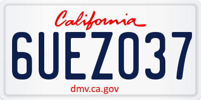 CA license plate 6UEZ037