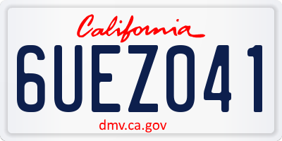 CA license plate 6UEZ041