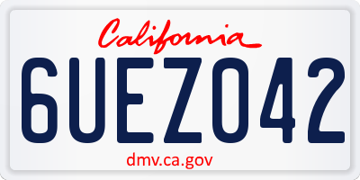 CA license plate 6UEZ042