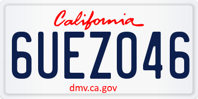 CA license plate 6UEZ046