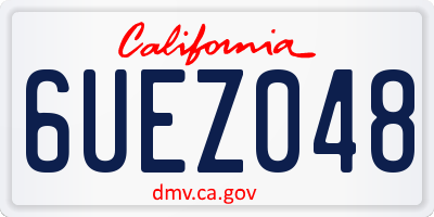 CA license plate 6UEZ048