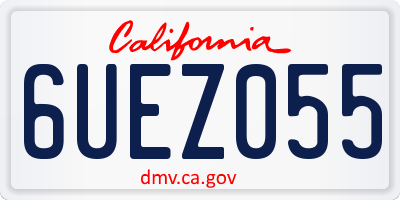 CA license plate 6UEZ055