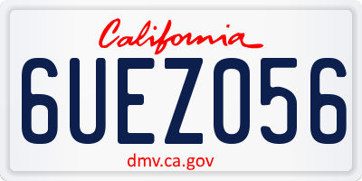 CA license plate 6UEZ056