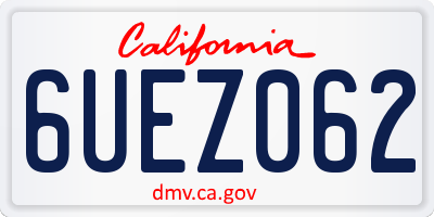 CA license plate 6UEZ062