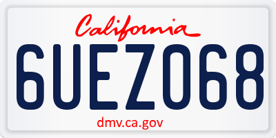 CA license plate 6UEZ068